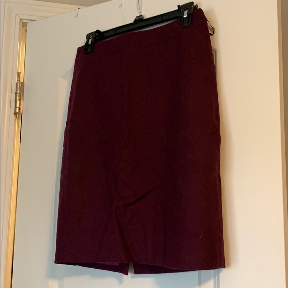 Cranberry Wool blend pencil skirt
